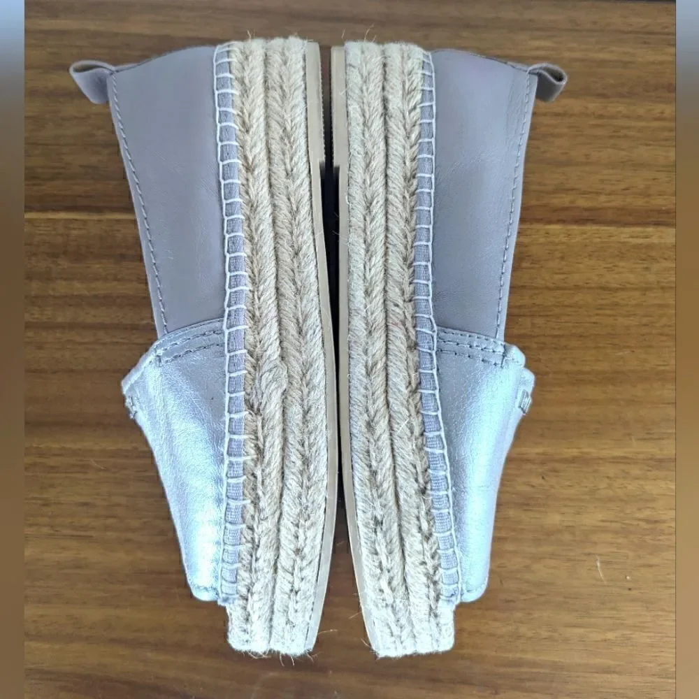 DKNY Leather Coastal Minimalist Preppy Neutral Chic Capsule Espadrille  6 ½